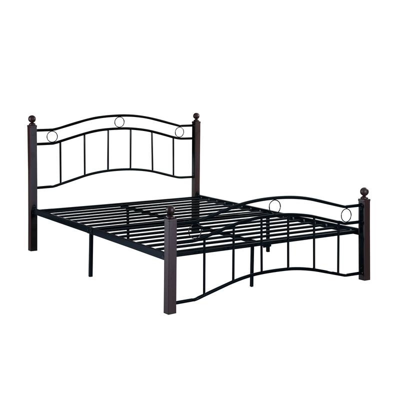 Queen Size Metal Bed Frame with Headboard and Footboard Bed Bath