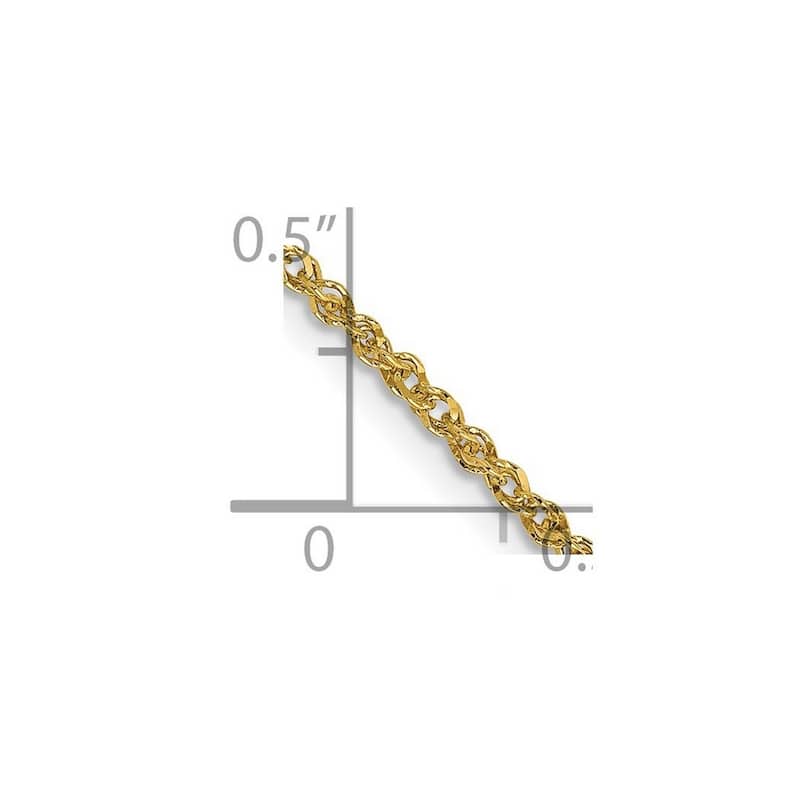 Curata 14k Yellow Gold 10" 1.70mm Ropa Chain Anklet (Lobster-claw)