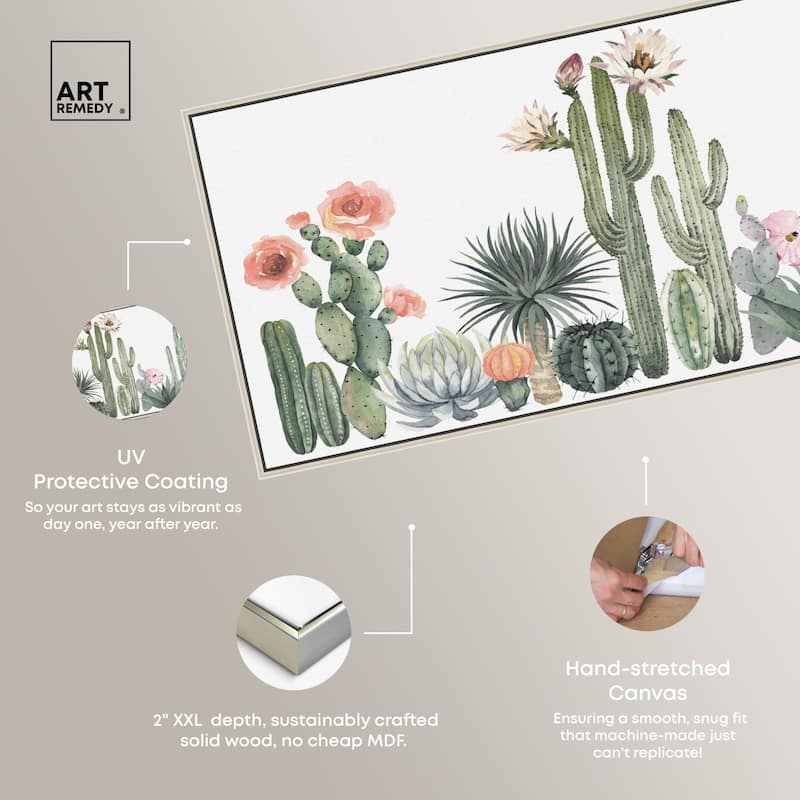 Cactus Desert Shade Panoramic Canvas by Art Remedy