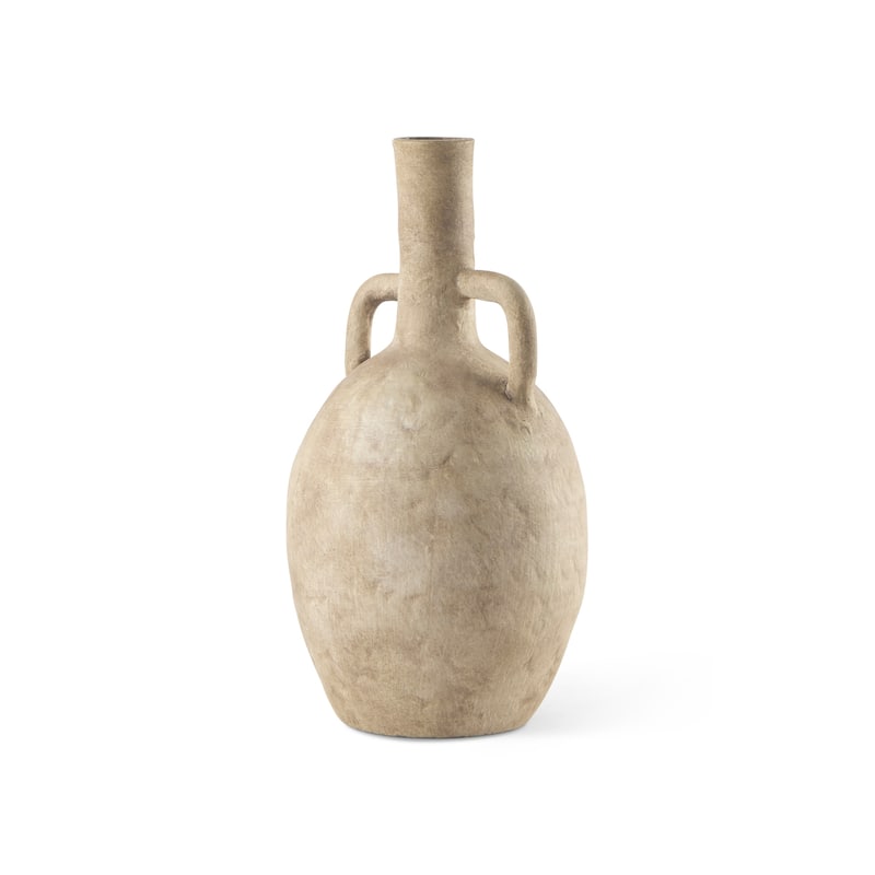 Zenni Warm Beige Ceramic Vase (12") - Medium - Beige