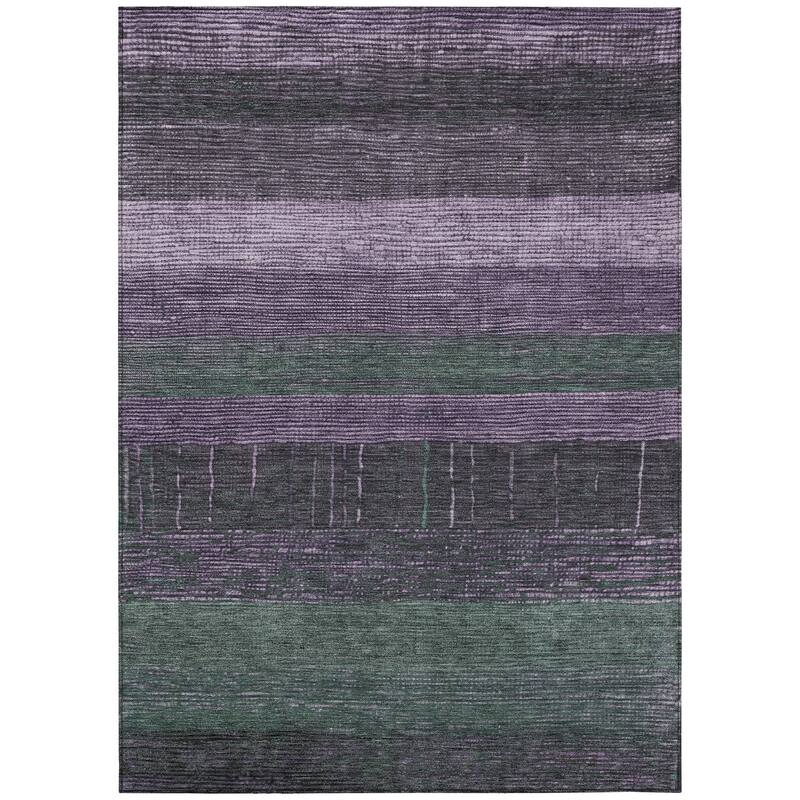 HomeRoots Striped Transitional Rectangle Outdoor Rug
