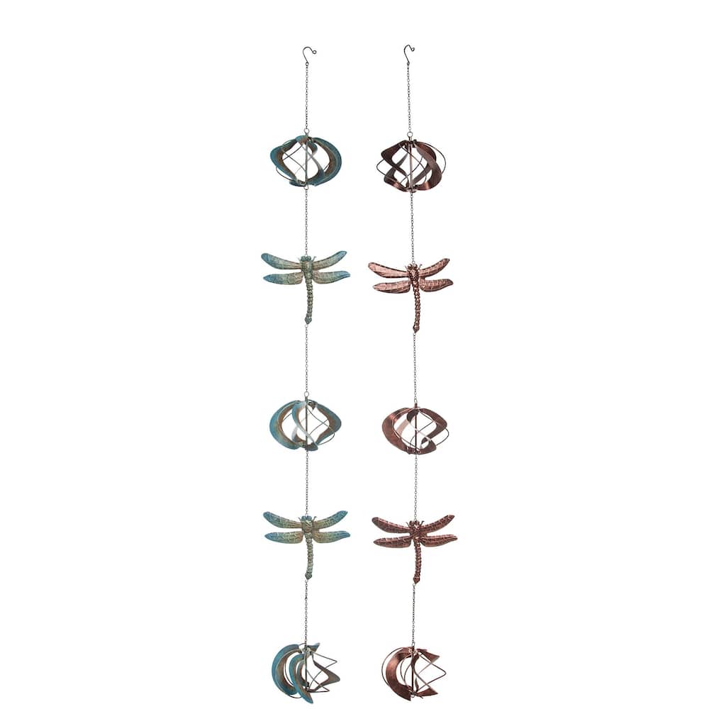 Transpac Metal Spinner Rain Chain Set of 2 Spring Home Decorations - Multicolor