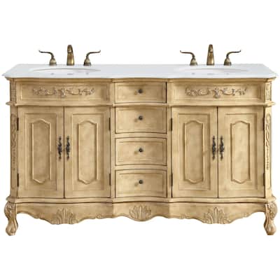 Elegant Lighting VF10160D-VW Danville 60" Free Standing Double Basin