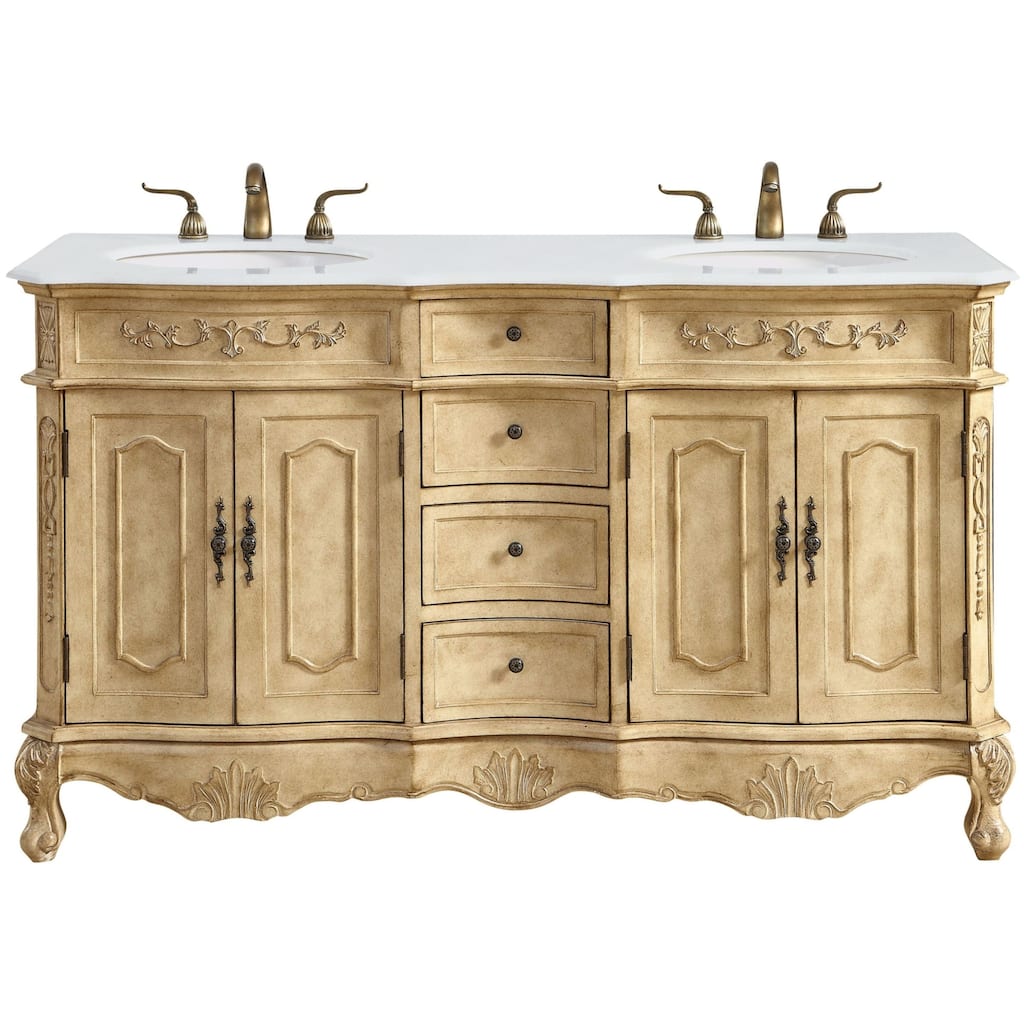 Elegant Lighting VF10160D-VW Danville 60" Free Standing Double Basin