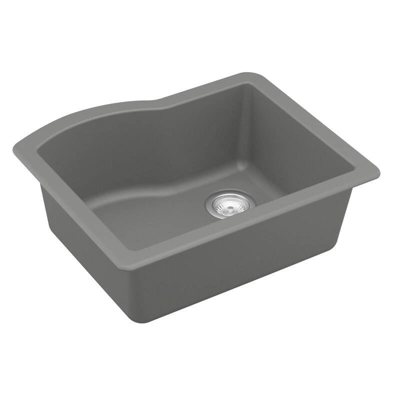 Karran Undermount Quartz 24 in. Single Bowl Kitchen Sink Kit