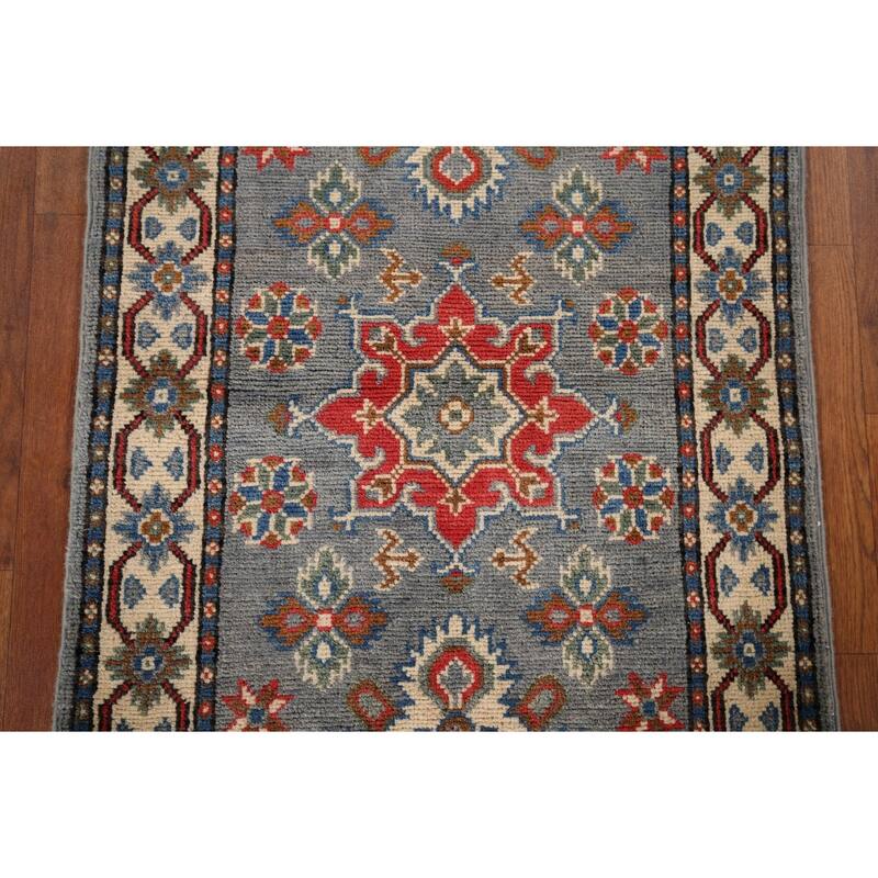 Traditional Kazak Oriental Runner Rug Handmade Wool Carpet - 2'1" x 5'10"