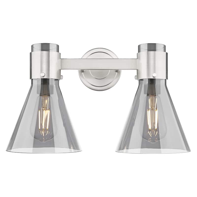 Innovations Lighting 464-2W-G464C-7SM Lawton Cone 2 Light 16" Wide - Satin Nickel