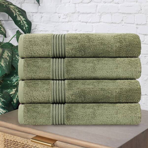 Egyptian Cotton Absorbent Bath Towel Set of 4 - Forest Green