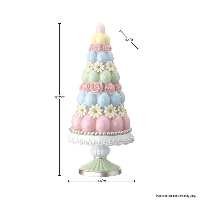 Resin Easter Egg Tree On Pedestal 14.25" - 14"