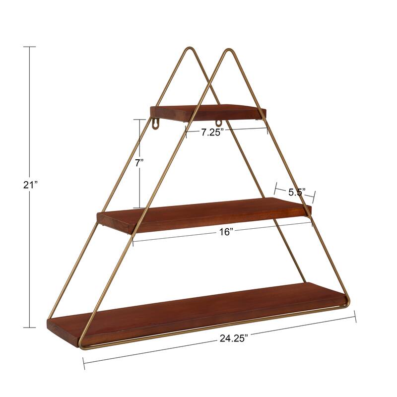 Kate and Laurel Tilde 3 Tiered Triangle Floating Wall Shelf