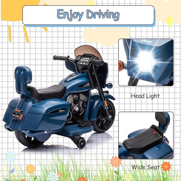 Electric Ride-On Motorcycle for Kids - 6V Dirt Bike with USB