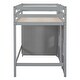 preview thumbnail 8 of 10, Wood Twin Size Loft Bed with Built-in Storage Wardrobe and Two Windows, Gray