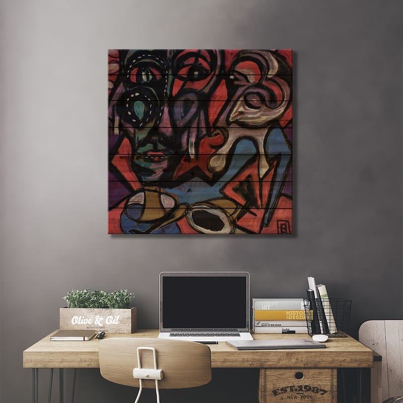 Paper LXXII Print On Wood by Frantisek Florian - Multi-Color