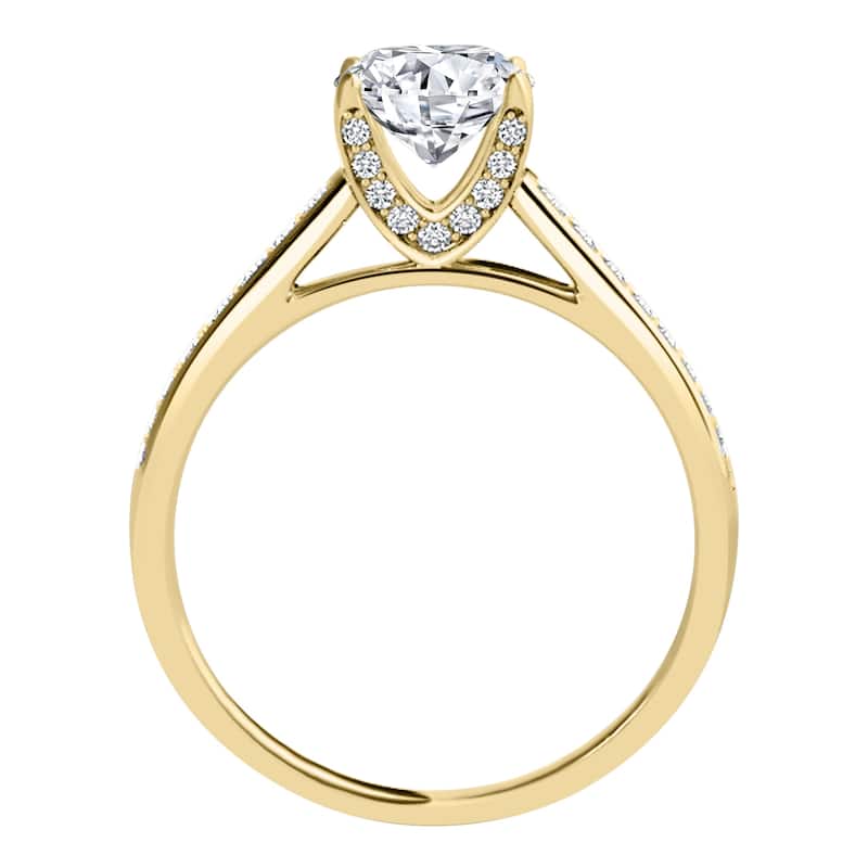 Auriya 14k Gold Round Lab Grown Diamond Graduated Shank Bridal Set Ring 1.00 to 4.00 ct. tw. (F-G, VS)
