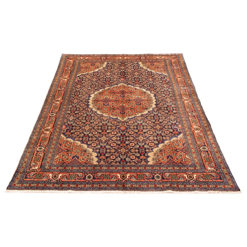 ECARPETGALLERY Hand-knotted Kayseri Vintage Navy Wool Rug - 6'4 x 9'5