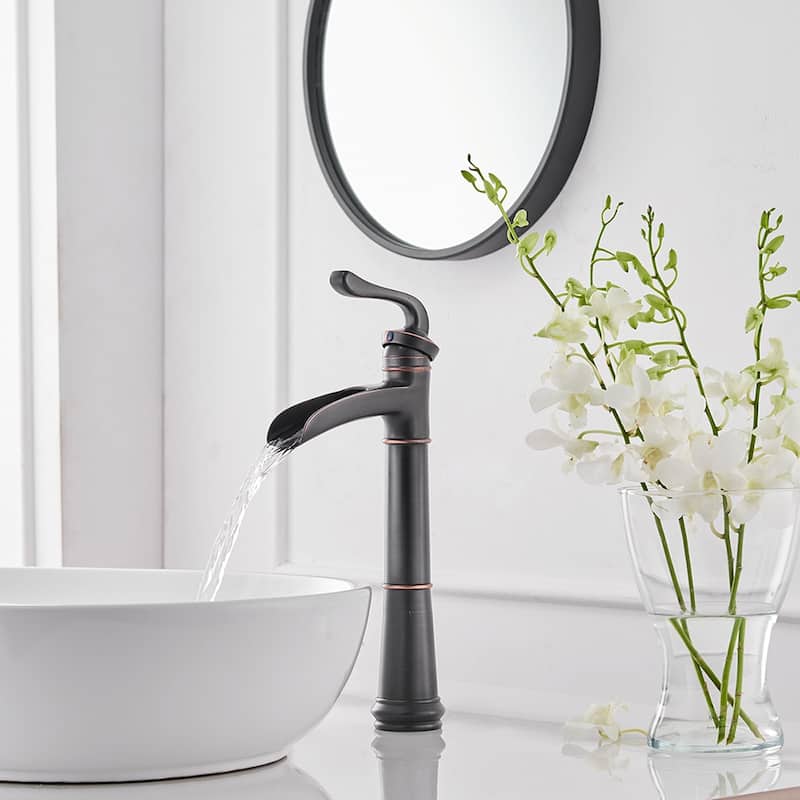 Waterfall Single Handle Bathroom Faucet-Oil Rubbed Bronze