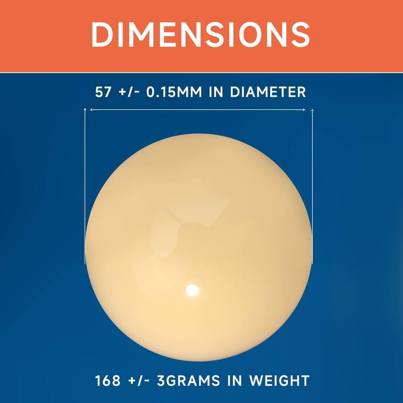 GSE™ 2-1/4" Regulation Size Pool Cue Ball. Replacement Billiard Cue Ball for Billiard Pool Tables