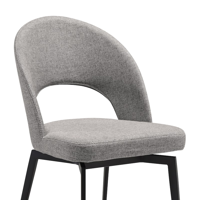 Lucia Brown or Grey Upholstered Swivel Dining Chairs - Set of 2