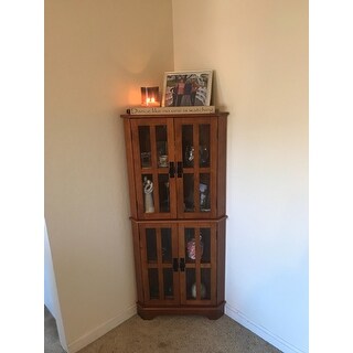 Shop Coaster Company Warm Brown Oak 4 Shelf Corner Curio Cabinet