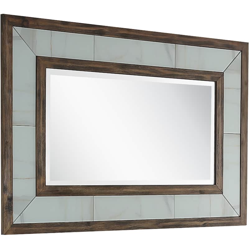 HomeRoots 32" Brown Wood Framed Accent Mirror - 47.2' X '31.5' X '1