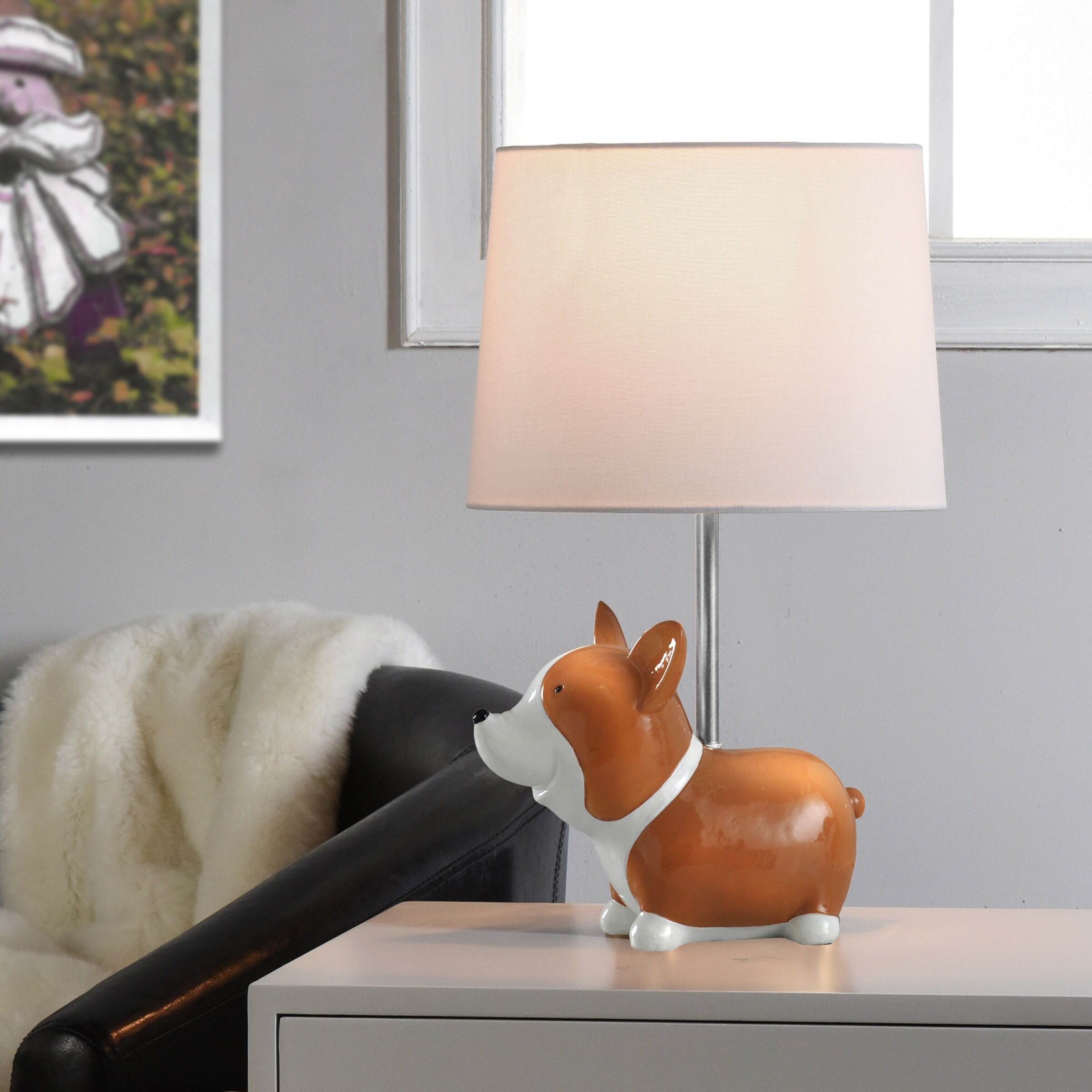 Taylor Olive Brown White Corgi Accent Lamp Bed Bath Beyond 27704015