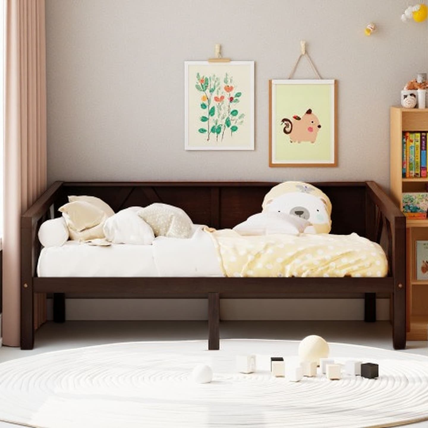 Full Size Multi-Functional Daybed with Solid Pine Frame, Convertible Sofa and Bed, No Box Spring Needed