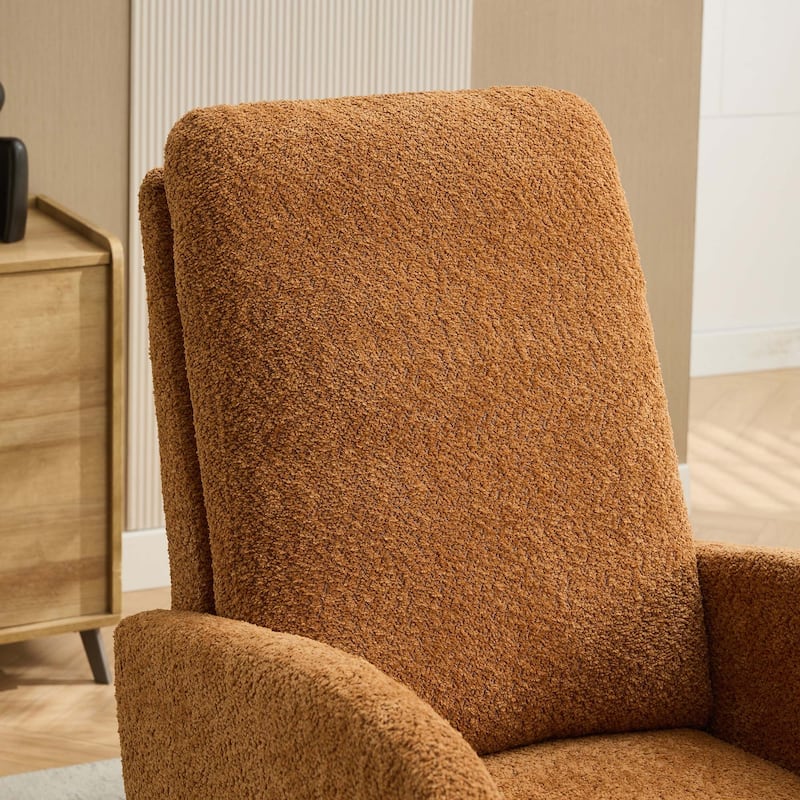 25.4"W High Back Rocking Chair with Retractable Footrest