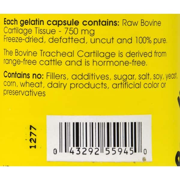 Ultra Glandulars Bovine Cartilage Raw 60 Capsules Bed Bath