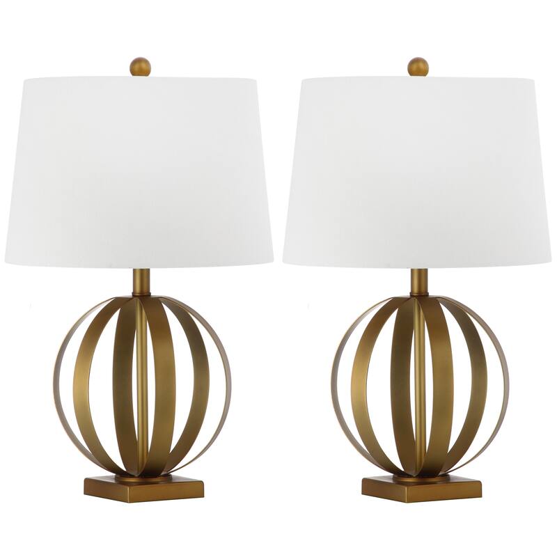SAFAVIEH Lighting Fidenzia 25-inch Sphere Gold Table Lamp (Set of 2) - 15"x15"x24.5" - 15Wx15Dx25H