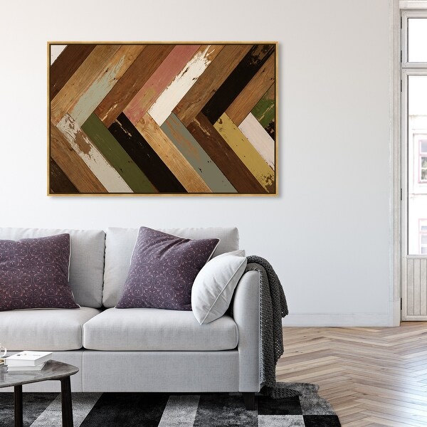 Oliver Gal 'Wood World' Abstract Wall Art Framed Canvas Print