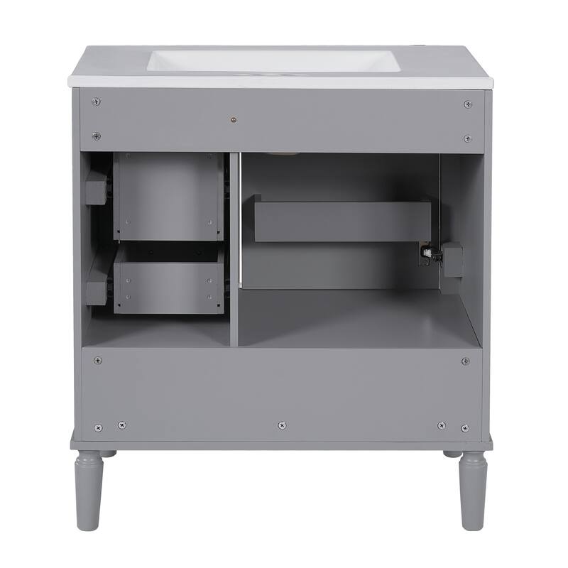 30" Freestanding Bathroom Vanity with Ceramic Sink