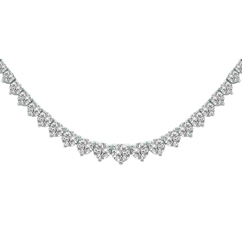 Marquee 7 Carat TW Graduated Lab Grown Diamond Tennis Necklace in 14K White Gold
