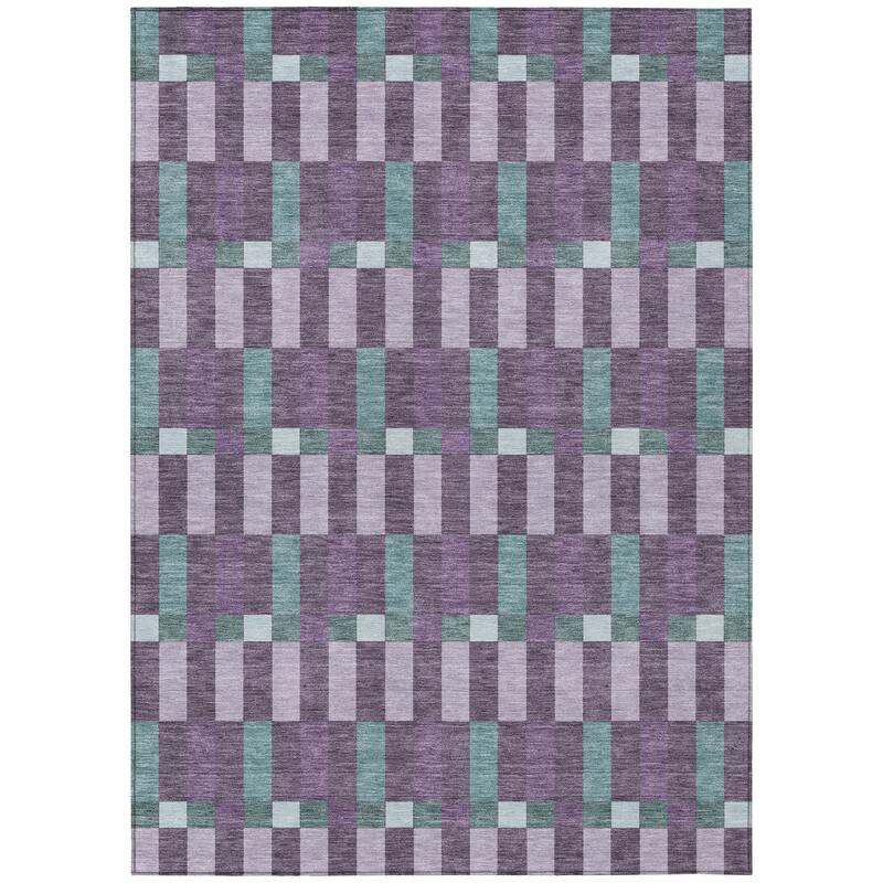 Machine Washable Indoor/ Outdoor Modern Chanute Chantille Rug