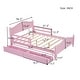 preview thumbnail 11 of 9, Full Size Storage Platform Bed with Storage Underneath, Pink