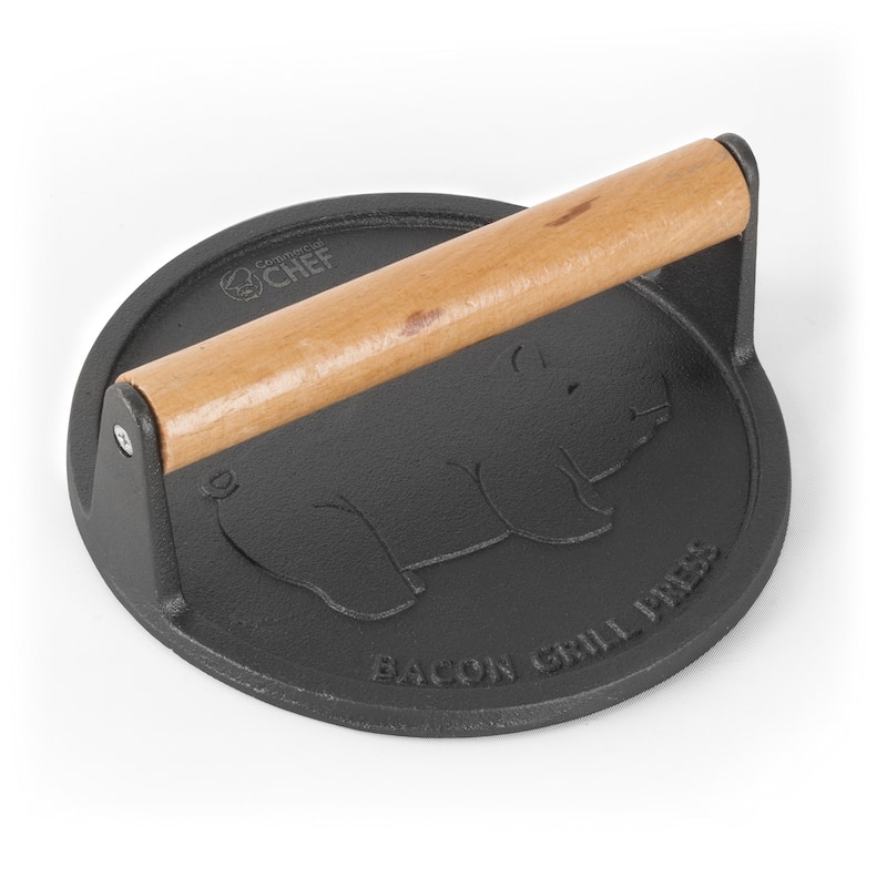 Cast Iron 7" Round Grill Press - Black