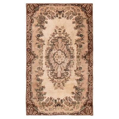 ECARPETGALLERY Hand-knotted Melis Vintage Ivory Wool Rug - 3'9 x 6'3