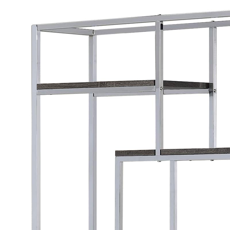 Viby Contemporary 6-Shelf Metal Tiered Open Bookcase by Silver Orchid