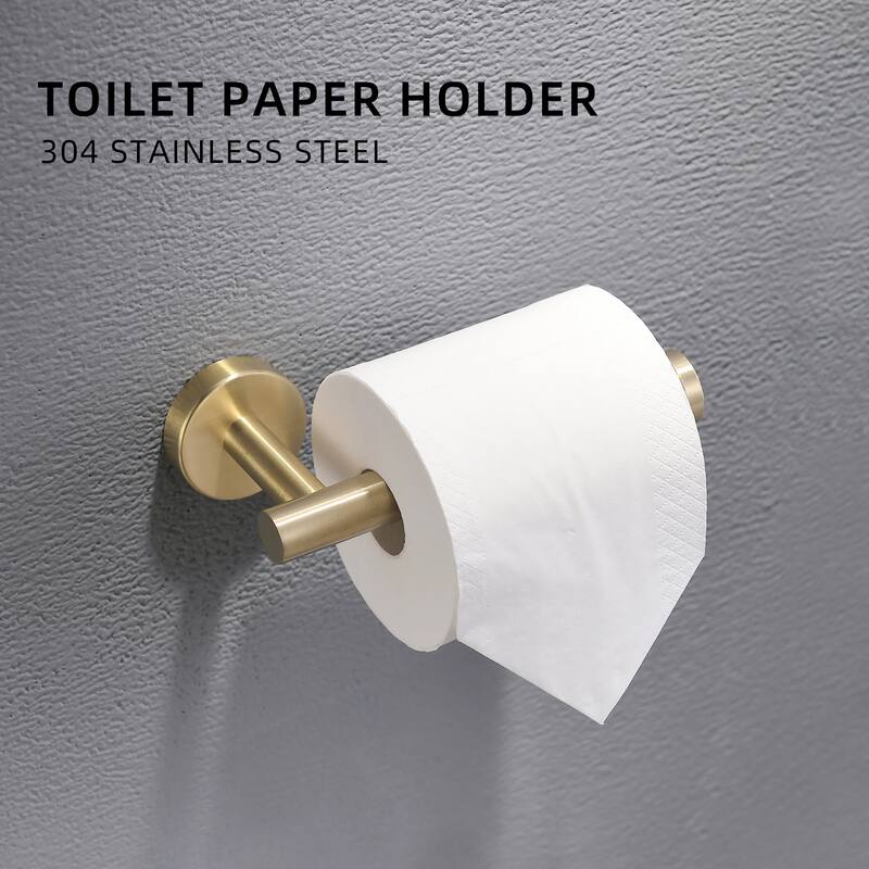 Modern 8-Piece Brushed Gold Bathroom Hardware Set