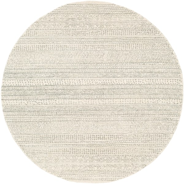 slide 2 of 10, Livabliss Aleah Handmade Wool Moroccan Area Rug Khaki - 9'9" Round
