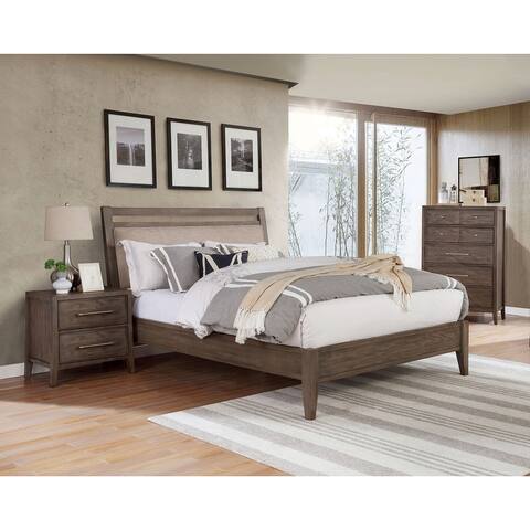 Furniture of America Ninn Rustic Grey 3-piece Padded Bedroom Set