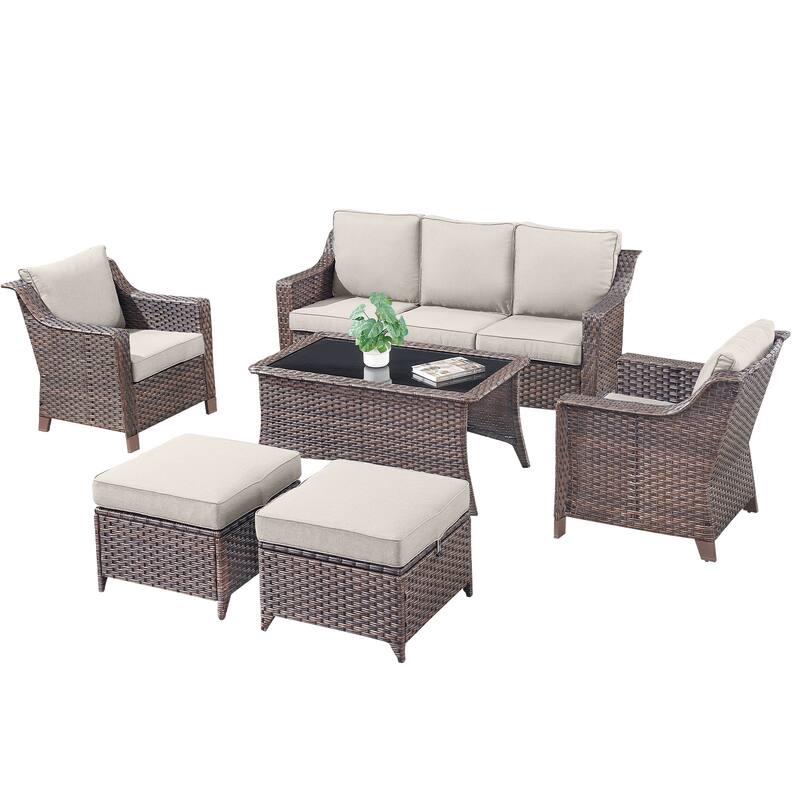 Pocassy Outside Sofa with Swivel Chair Set
