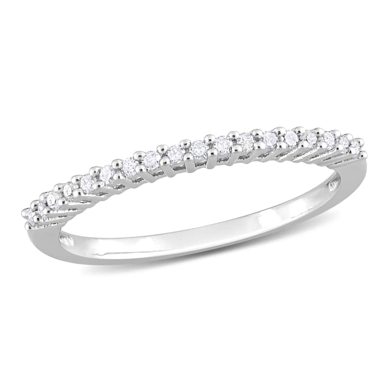 Miadora Sterling Silver 1/ 5ct TDW Diamond Thin Stackable Wedding Band (H-I, I2-I3)