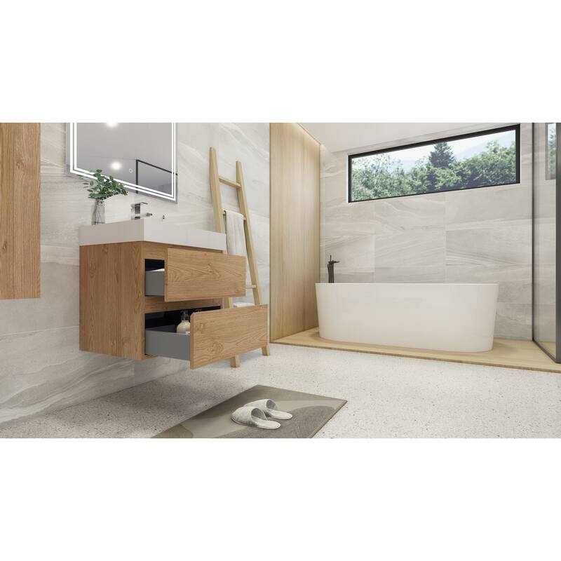 Baillie 24'' Wall-Mounted Vanity with Reinforced Acrylic Sink