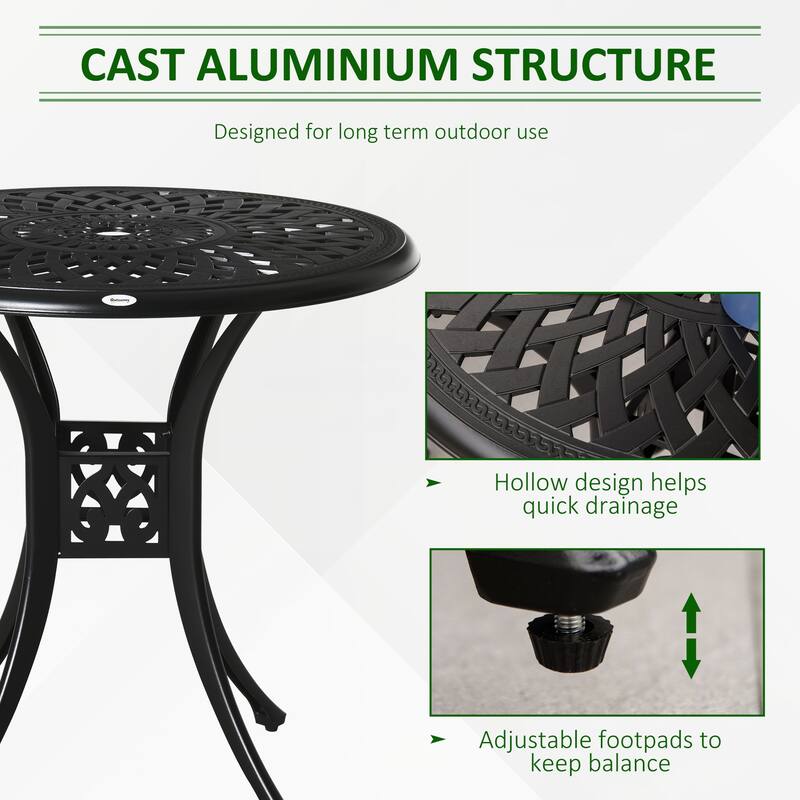 Outsunny 30" Round Patio Dining Table