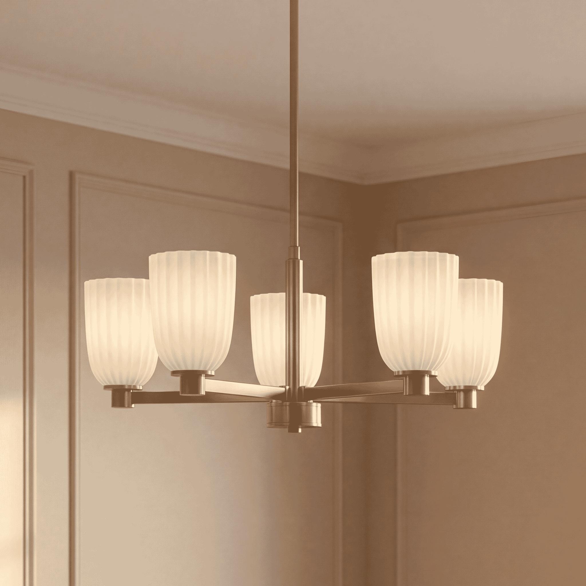 Baldwin 5-Light Chandelier in Noble Brass