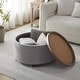preview thumbnail 11 of 51, Huimo Modern round wooden tray Ottoman with Storage Silver