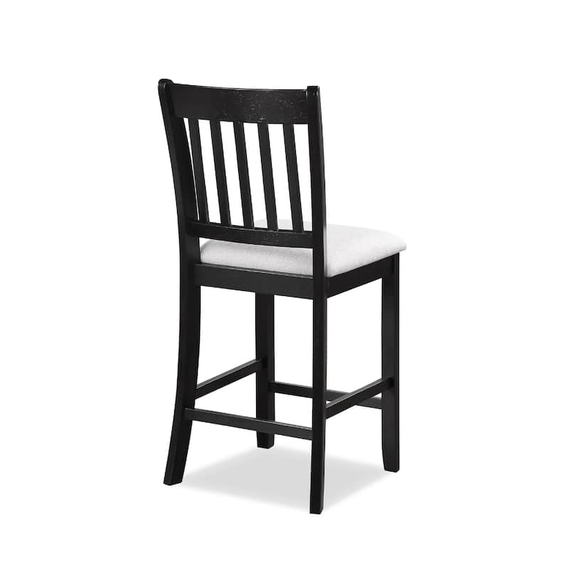 5 Pc Counter Height Set Square Table Upholstered Chairs Tow-Tone Wooden Bedroom Furniture