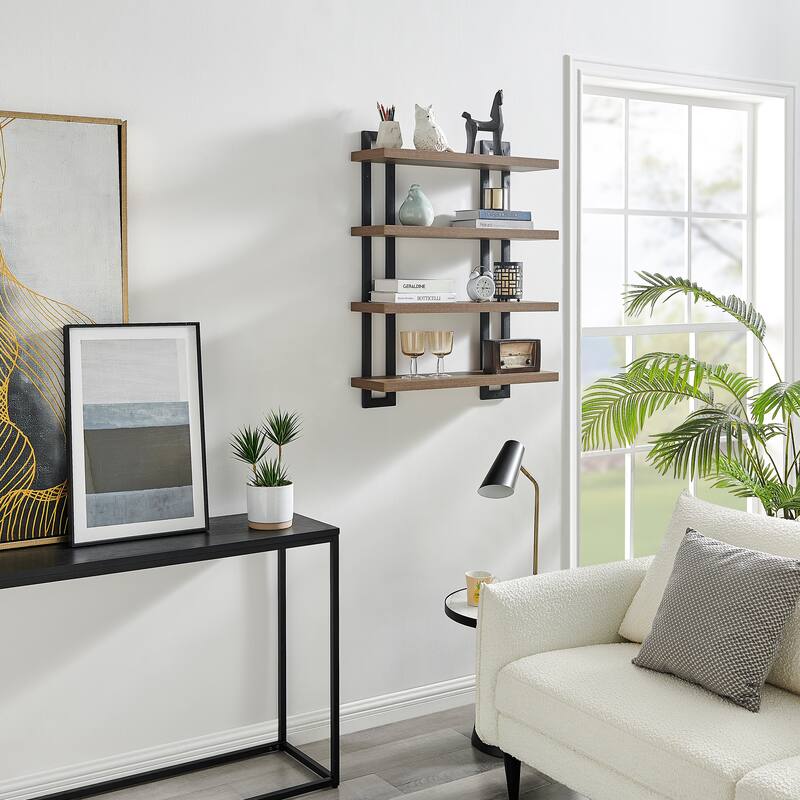 Danya B. 4-Tier Floating Bracket Wall Shelf