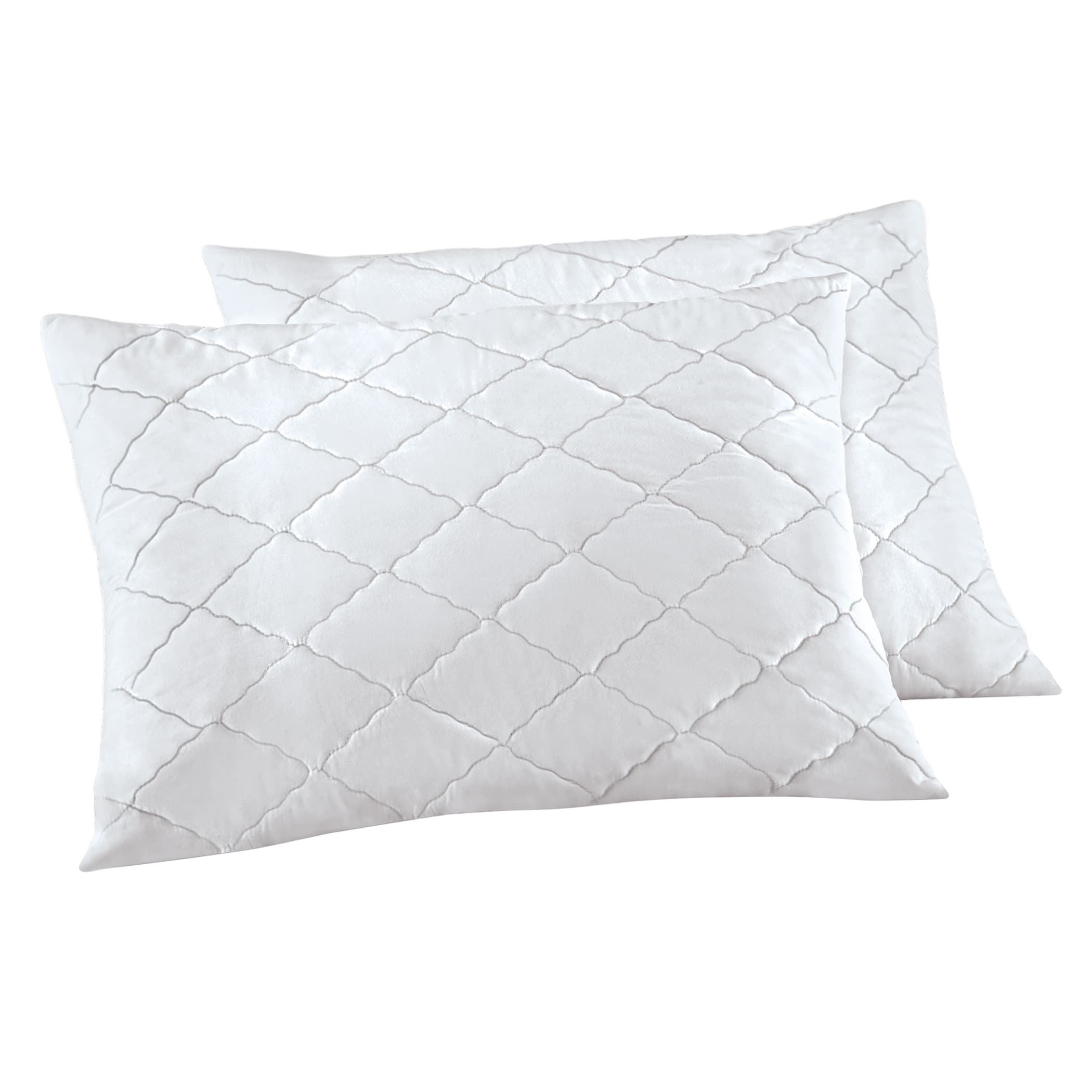 Quilted Pillow Covers with Zippered Closure - Set of 2 - On Sale - Bed ...