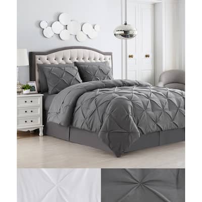 8 Piece Bed In A Bag Pintuck Comforter Sheet Set